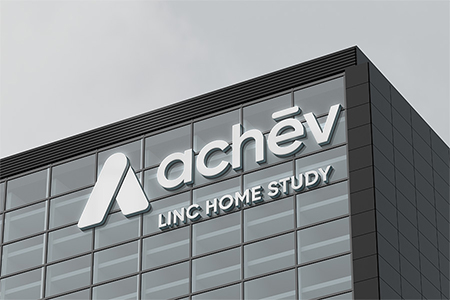 Concept: mock up of a building with Achev LINC logo