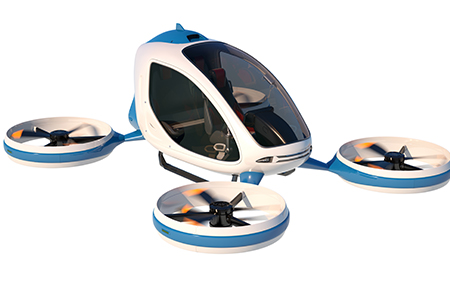 Electric Passenger Drone on white background