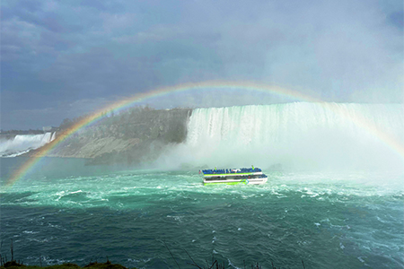 view of Niagara Falls in cloudy weather