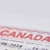 Macro shot of Canadian visa
