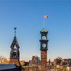 Church and Clocktower with Canadian Flag - Toronto, Ontario, Canada