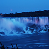 Niagara falls at night with lighting