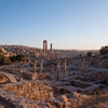 The scenic view of ruins of old famous Temple of Hercules - historic place in the Amman Citadel, Jor