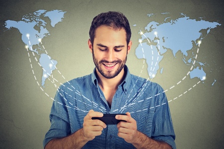 man on phone - internet concept
