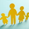 paper cut family holding hands - concept
