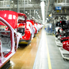 Modern automatized car production in a factory