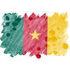 Cameroon flag is depicted in liquid watercolor style isolated on white background