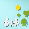 Concept of family paper cut outs