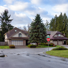 Street view in the Residential Neighborhood during a colorful spring season