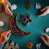 Festive greeting card, invitation for Muslim holy month Ramadan Kareem.