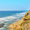 View of the South Pacific Ocean from the hills in the Morning
