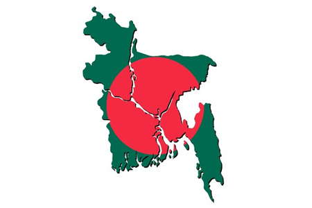 map of bangladesh with flag overlay