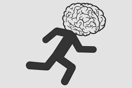 Raster brain drain illustration. An isolated illustration on a white background.