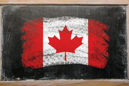 canada flag on chalkboard