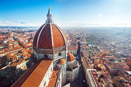 View of the Cathedral Santa Maria del Fiore in Florence, Italy