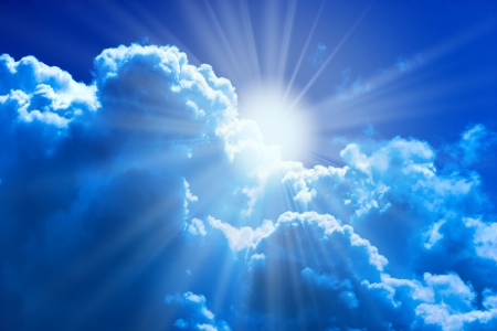Sun and clouds beautiful natural religion background