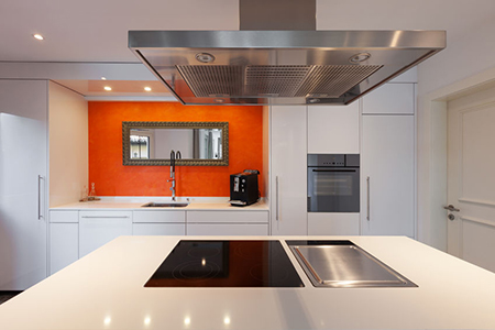 Interior of house, modern kitchen hob