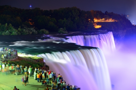 Overlooking Niagara Falls at night