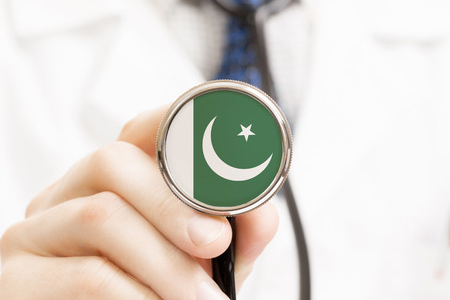 National flag on stethoscope conceptual series - Pakistan