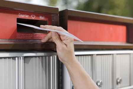 Mailing a letter (hand)