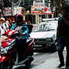 Kathmandu Nepal August 22, 2018 View of the Nepali traffic jam at Thamel street in Kathmandu in the 