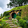 Hobbiton movie set created for filming The Lord of the Rings and The Hobbit movies in North Island o