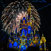 Spectacular fireworks show at Cinderella's Castle; Disneyland