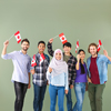 Group of people with Canadian flags