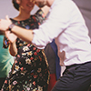 couple dance; swing dances on a ballroom club