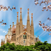La Sagrada Familia cathedral in spring