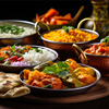 different types of Indian foods on table
