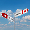 Canada Hong Kong Sign Flags