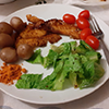 plate of fish and salad