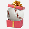 Gift box with oversized baseball