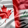 canada and iraq flags blended