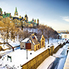 The Rideau Canal in Ottawa, Canada during winter.