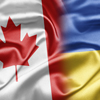 meshed flags of canada and ukraine