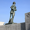 Statue of marathon runner Terry Fox overlooking Thunder Bay and the Trans-Canada Highway.