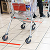 grocery line - distance markers on floor