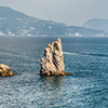 Scenic landscape on the coastline over the Black Sea near Yalta, Crimea