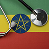 Ethiopia flag and stethoscope