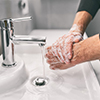 Washing hands rubbing with soap for virus prevention