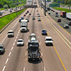 View of Toronto highway from overpass