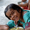 children in india eating together