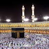 Mecca, Saudi Arabia - Muslim pilgrims, from all around the World, revolving around the Kaaba at nigh