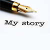 ink pen on white - my story text