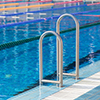 Detail from sports competition swimming pool with swim lanes