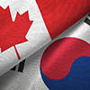 Canada and South Korea textured flags
