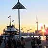 Toronto, Ontario, Canada - June 22nd, 2014: A summer evening on Toronto Islands as the sun goes down