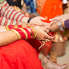 Hindu Nepali Bride and groom's Hands on the wedding day.